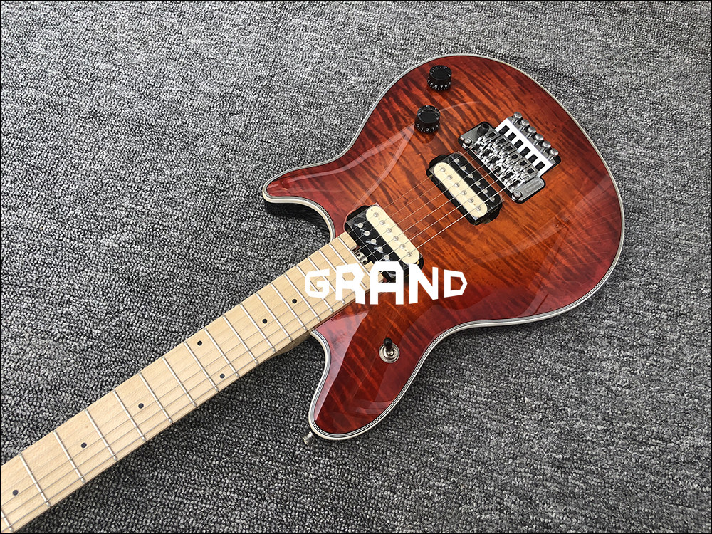 Factory Custom Mahogany Body With Quilted Maple Top Red Paint Floyd Electric Guitar Free shipping