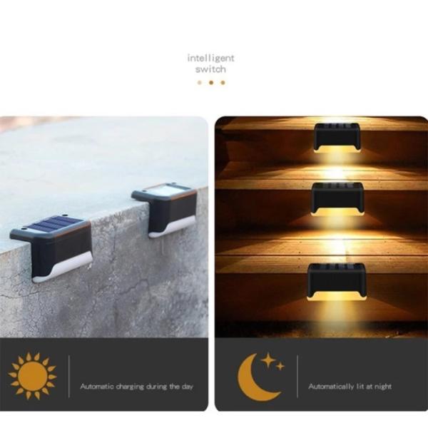 Outdoor Garden Solar Patio Step Lights Waterproof Landscape Lights