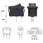 AC 6A/250V 10A/125V Black 2 Pin Position Snap in ON OFF Electrical Boat Rocker