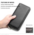 Unisex Fashion Custom Wallet in Smooth Pebble Genuine Leather with Long Zipper