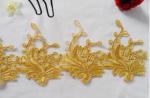 Gold Wire Embrodery Lace Edge with Cord Embroidery Sliver Lace Trim