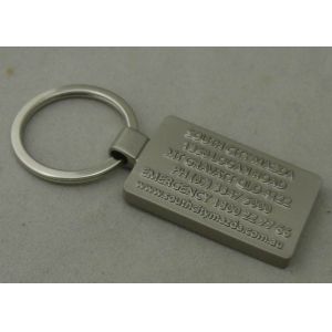 3D Zinc Alloy Keychain Misty Silver Plating For Car Key Chains