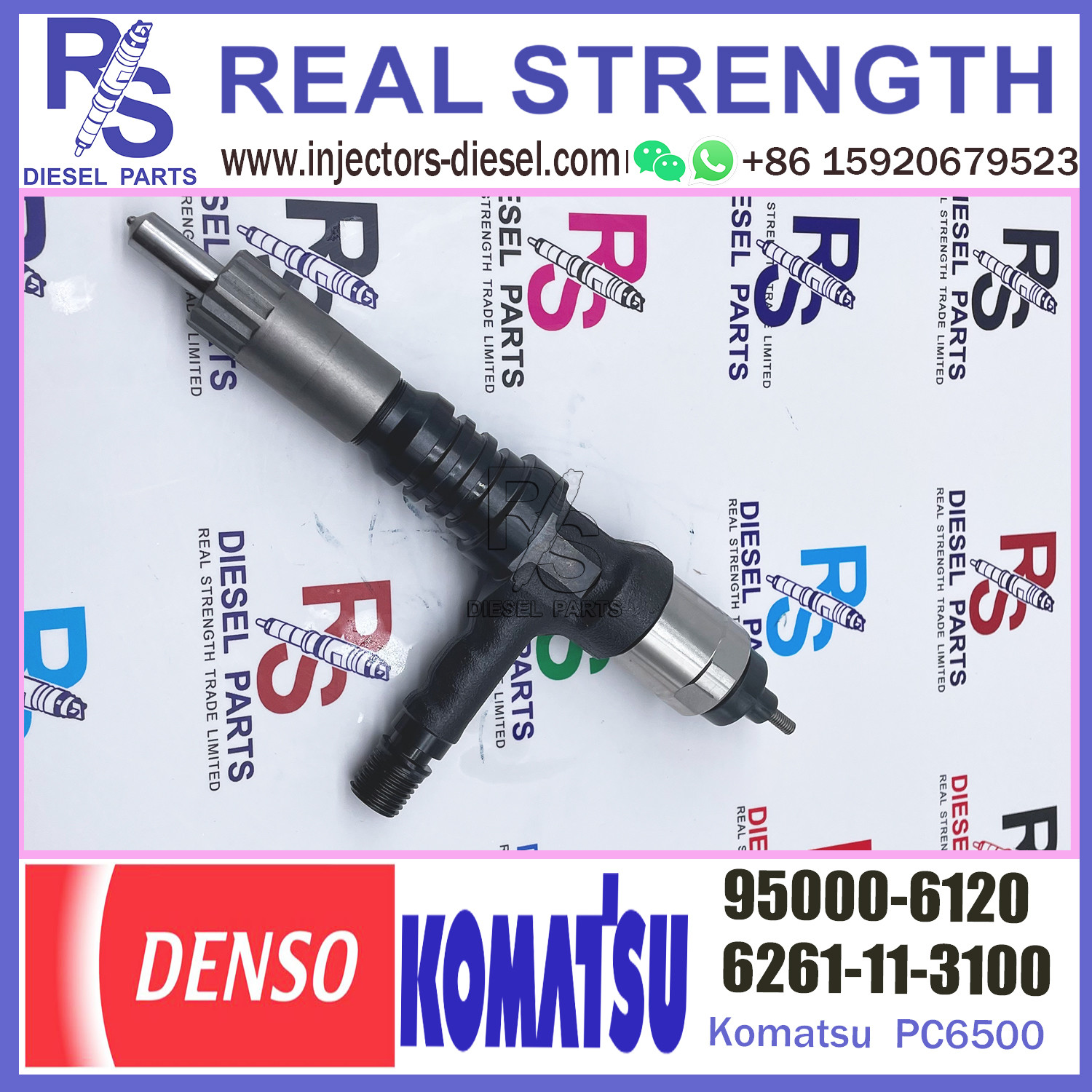 6D140 injector assy 095000-6120 for Komats 6D140 diesel engine injector with OE no.6261-11-3100