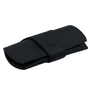 China Lightweight Portable Printing Logo Black Leather Eyeglass Case Fashionable Pu factory