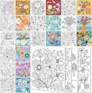 China Pre Drawn Canvas Painting Kits Stretched Coloring Painting Canvas Boards With Brushes factory