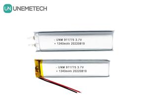 China 3.7V Lipo Rechargeable Batteries 1340mAh Lithium Polymer Battery 911775 for Smart Pen factory