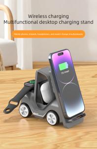 China 4 In1 Fast 15w Wireless Charging Station Car Shape Truck Shaped With Night Light factory