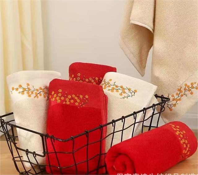 100% Pure Cotton Direct Embroidered Soft Absorbent Home Towels Ideal for All Age Group