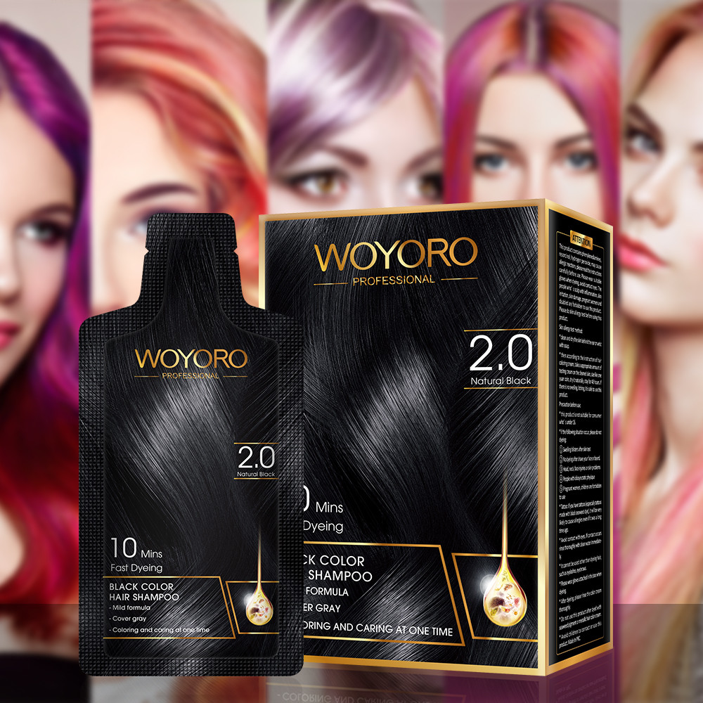 Black Permanent Dye Hair Color Shampoo 15ml Oxidant Quick