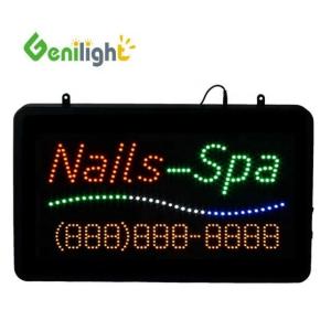 China DC12v Genilight Indoor 22*13inch Attractive Advertising LED Nails Spa with Phone Number Sign factory