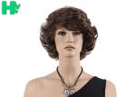 120g - 150g Synthetic Hair Brown Short Wave Wigs Black Color No Shedding