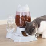 Pet Feeder and Water Dispenser 2 In 1 0.5kg Capacity Easy Cleaning Method with