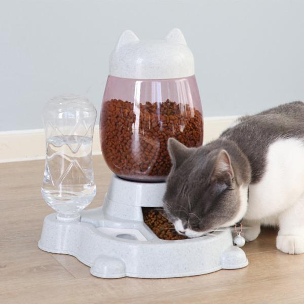 Pet Feeder and Water Dispenser 2 In 1 0.5kg Capacity Easy Cleaning Method with