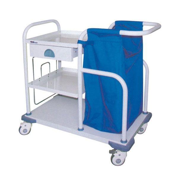 Laundry Collecting Medical Instrument Trolley For Hotel Hospital Carbon Steel