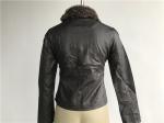 Levis Dark Brown Ladies' Pleather Zip Through Jacket With Detachable Faux Fur