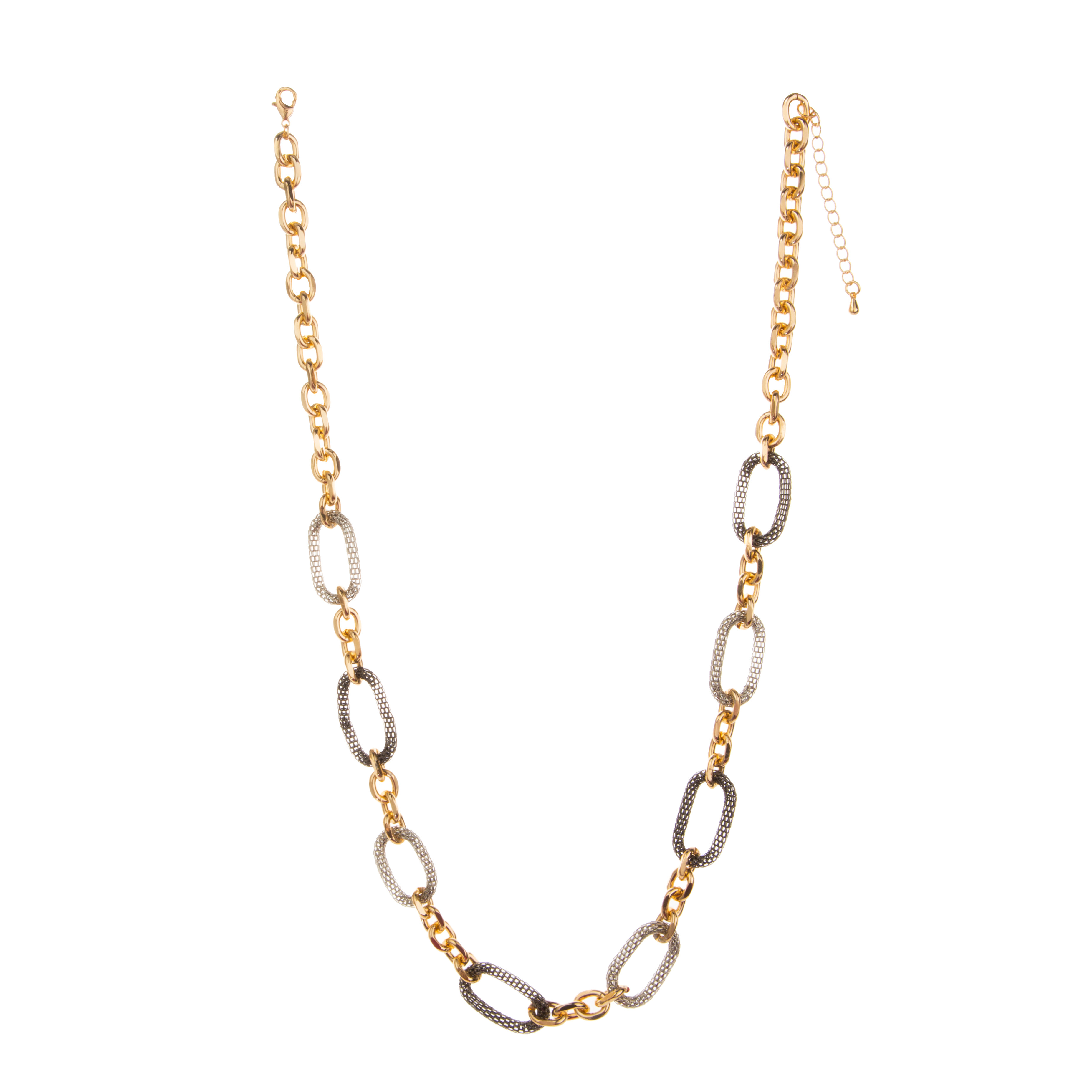 Colorful O-Chain Charm 14K Gold-Plated Chain Link Necklace for Women