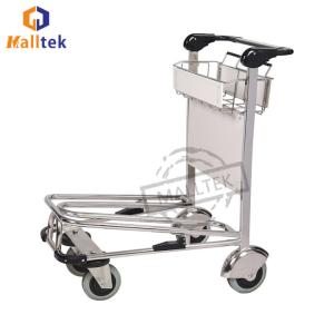 China Load 250KG Stainless Steel Airport Trolley 2 Tier 4 Wheels With Brakes factory