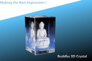 China Buddha 3D Crystal/3D Crystal Award/3D Laser Crystal Rectangle/blank crystal cube award/3D factory