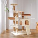 Teddy Fleece Tall Cat Climbing Tree ModernWood Large Cat Climbing Frame