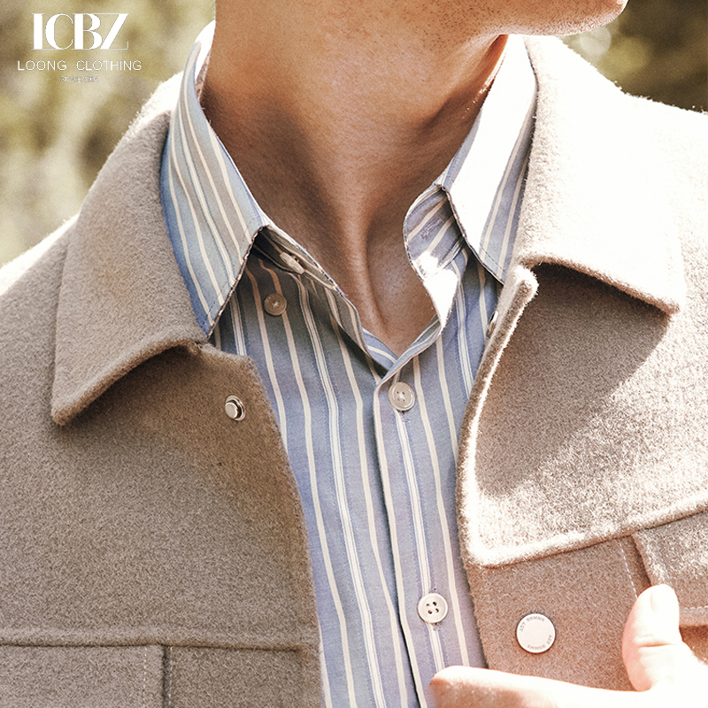 Men's Short Turn Down Collar Jacket for Autumn and Winter End Executive Workwear