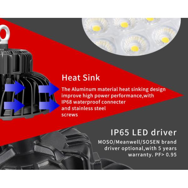 90° Beam Angle High Bay Light Bulbs 100W 200W 155lm/w IP65 IK10 SAA Approved