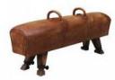 China Vintage Leather 161cm Long Ottoman Bench For Home Office factory
