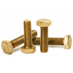 China Plain Finish Brass DIN933 DIN931 Hexagon Hex Head Bolts for Construction factory