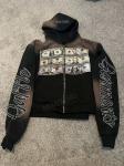 Unisex Distressed Hoodie with Sun Faded Look and Zip Up Closure in Acid Washed
