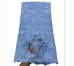 Supoo Swiss Lace Cord Sky blue Lace Fabric Guipure Water Soluble Fabric African