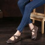 S262 2020 new leather women's shoes with holes on the feet playful sandals cross