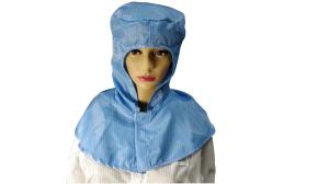 China Polyester ESD Safe Clothing Dust Free Shawl Anti Static Cap Front Velcro Closure factory