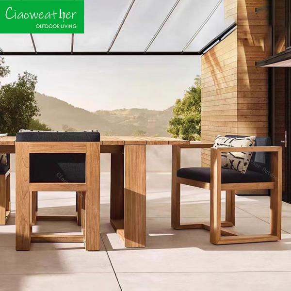 Modern Design Solid Wood Dining Set for Outdoor Furniture Teak Wood Side Chair