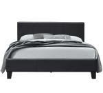 BSCI Black Faux Leather Upholstered Platform Bed With Headboard