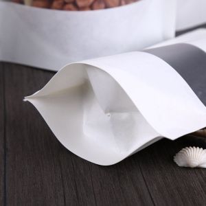 Mega See Through Pouches Zipper White Resealable Paper Pouches