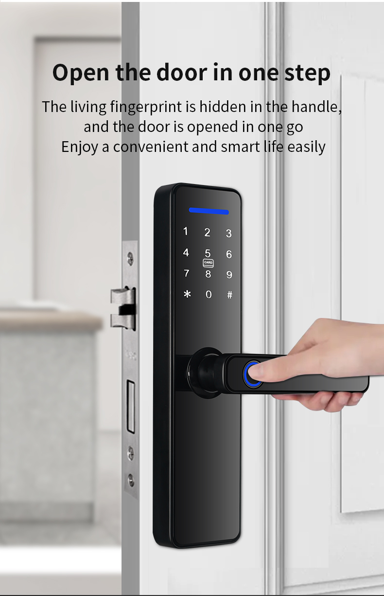 Qleung S811 High Quality Smart Digital Fingerprint Door Lock Tuya Wifi TTlock Remote Control Smart Home Door Lock