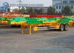 65T Terminal Frame Container Flatbed Semi Trailer 40 ft 2 Lines Skeleton