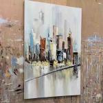 Modern Style Pure Hand Painted Colorful Knife Oil Painting on Canvas for Living