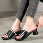 S287 Fashion casual leather high-heeled women's shoes