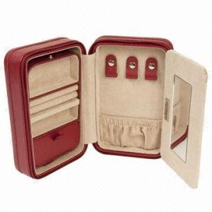 China Leather Jewelry Boxes, cardboard paper case wrapped with leather and zipper factory