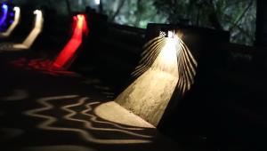 China RGB Outdoor Solar Wall Fence Light 250mA Powered Garden Decorative factory