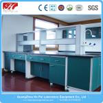 Economical All Wood Lab Island Bench / Lab Center Bench With Aluminum Coated
