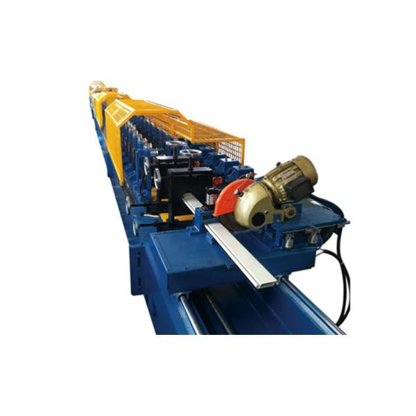 China Aluminum Alloy 55mm PU Foam Roller Shutter Door Roll Forming Machine With Hydraulic Cutting factory