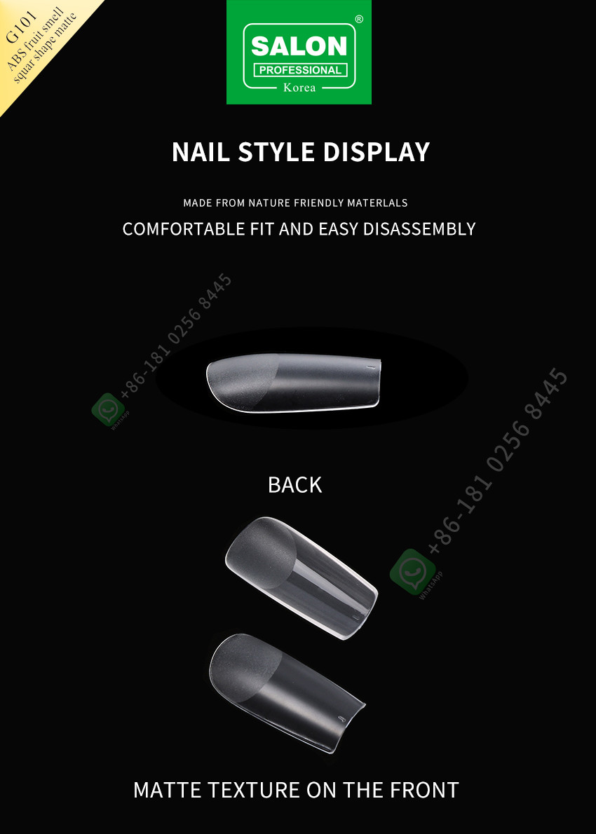 Full Matte Clear Acrylic Fake Nail Medium Square Press On Nails For Nail Extension Manicure Tools