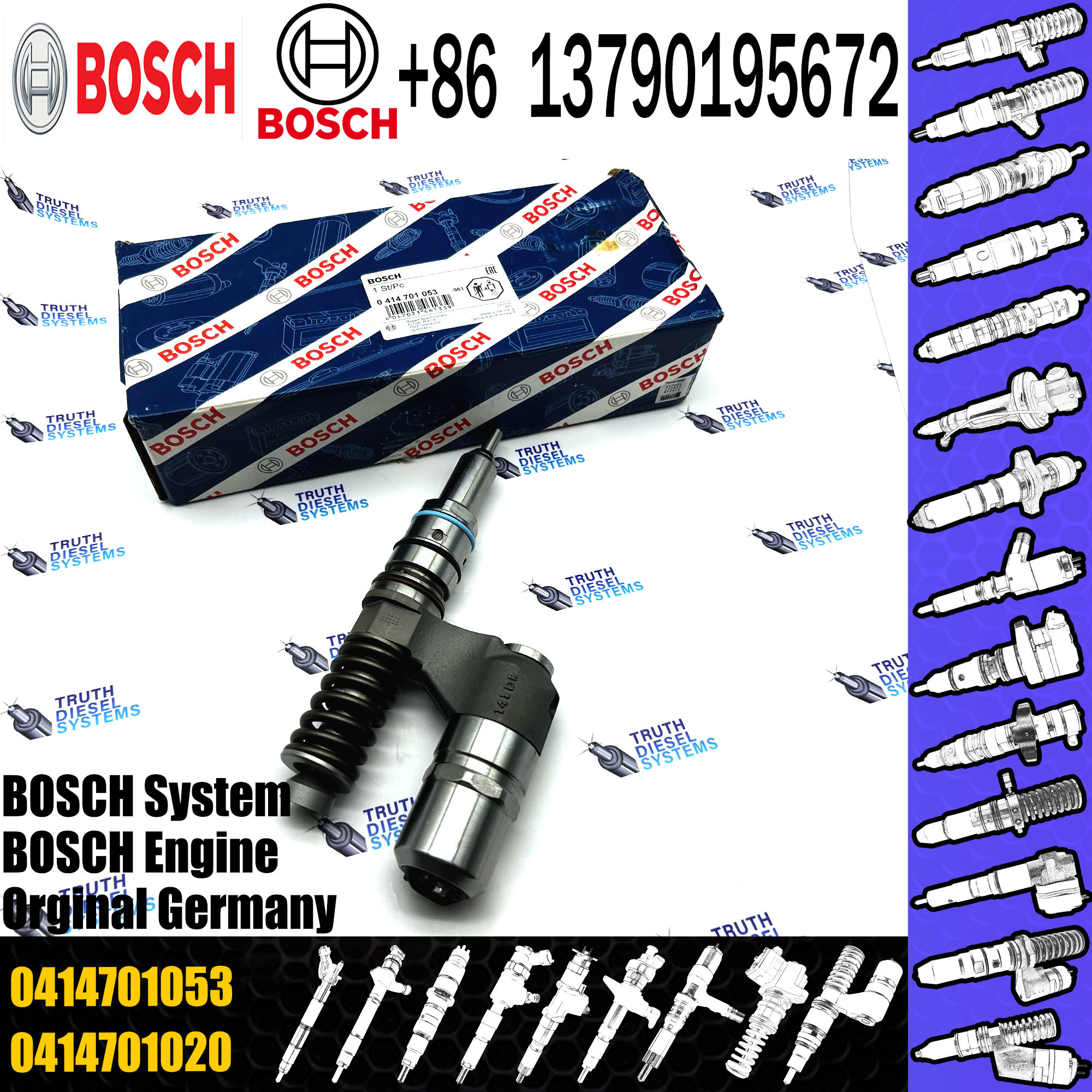 Diesel Fuel Unit Injector 0414701006 0414701053 0414701084 0986441003 0986441103