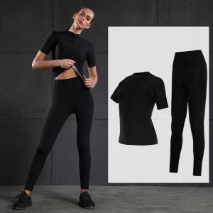 China Durable Black Sweating Suit For Ladies Running Clothes M , L , XL Size factory