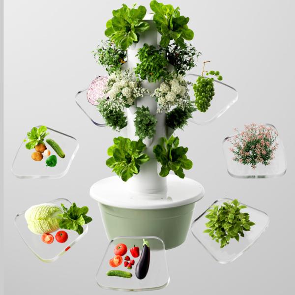 9 Layers Soilless Cultivation Vertical Petal Hydroponic System Tower With Led Light