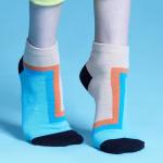 Custom logo, design cotton women Blue Ankle socks