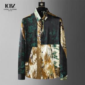 China Nonwoven Autumn Casual Custom Korean Printed Long Sleeve Plus Size Cotton Print Shirt For Men Quantity 1000 factory