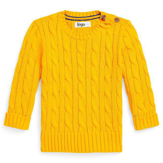 2023 Winter customized Color Cable knitting Baby Boy Clothes Pullover Baby Sweater clothes kids