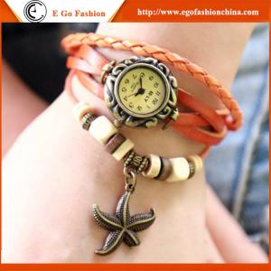 China Starfish Pendant Watch Unisex Girls Watch Female Gift Wristwatch Leather Bracelet Watch factory